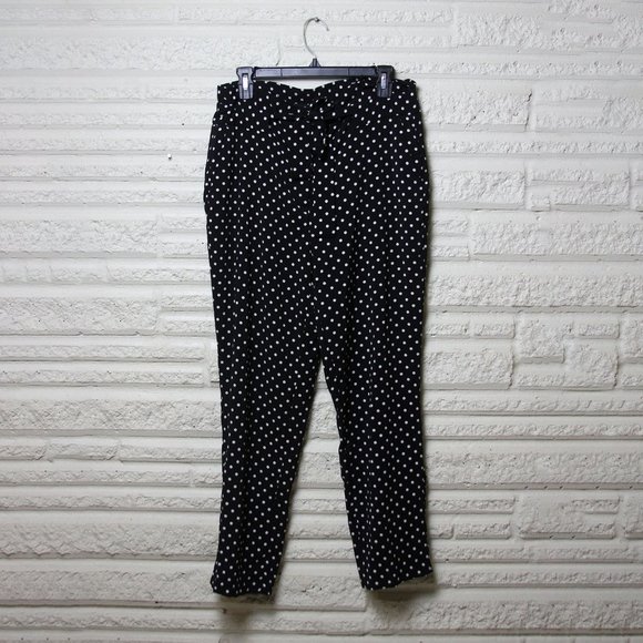 Black White Polka Dot Trouser pants, size 10 - Picture 1 of 2